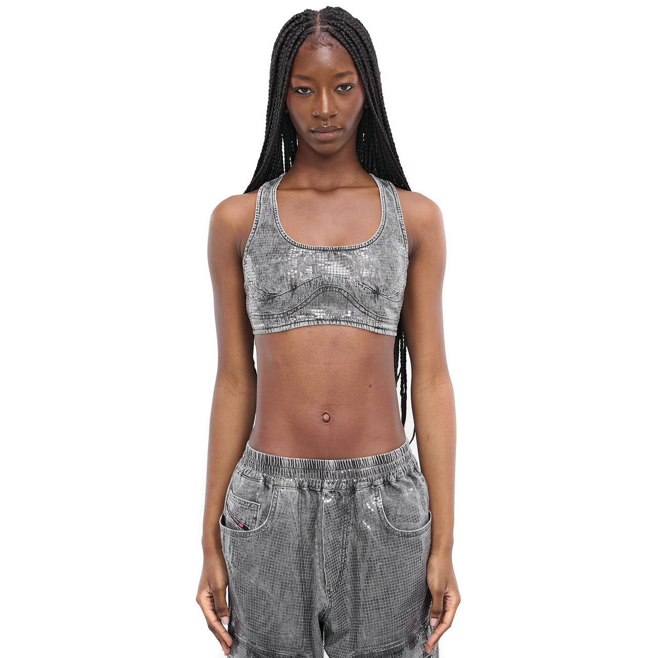 Diesel Top Dames Grijs