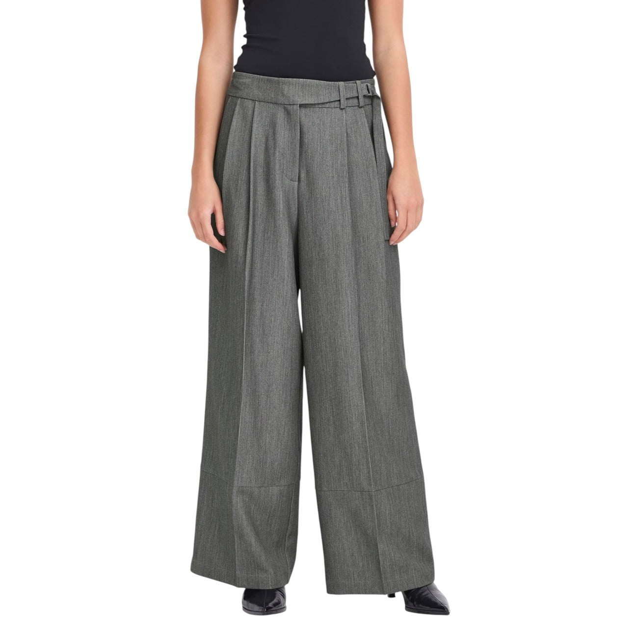 Ichi Trousers Women Grey