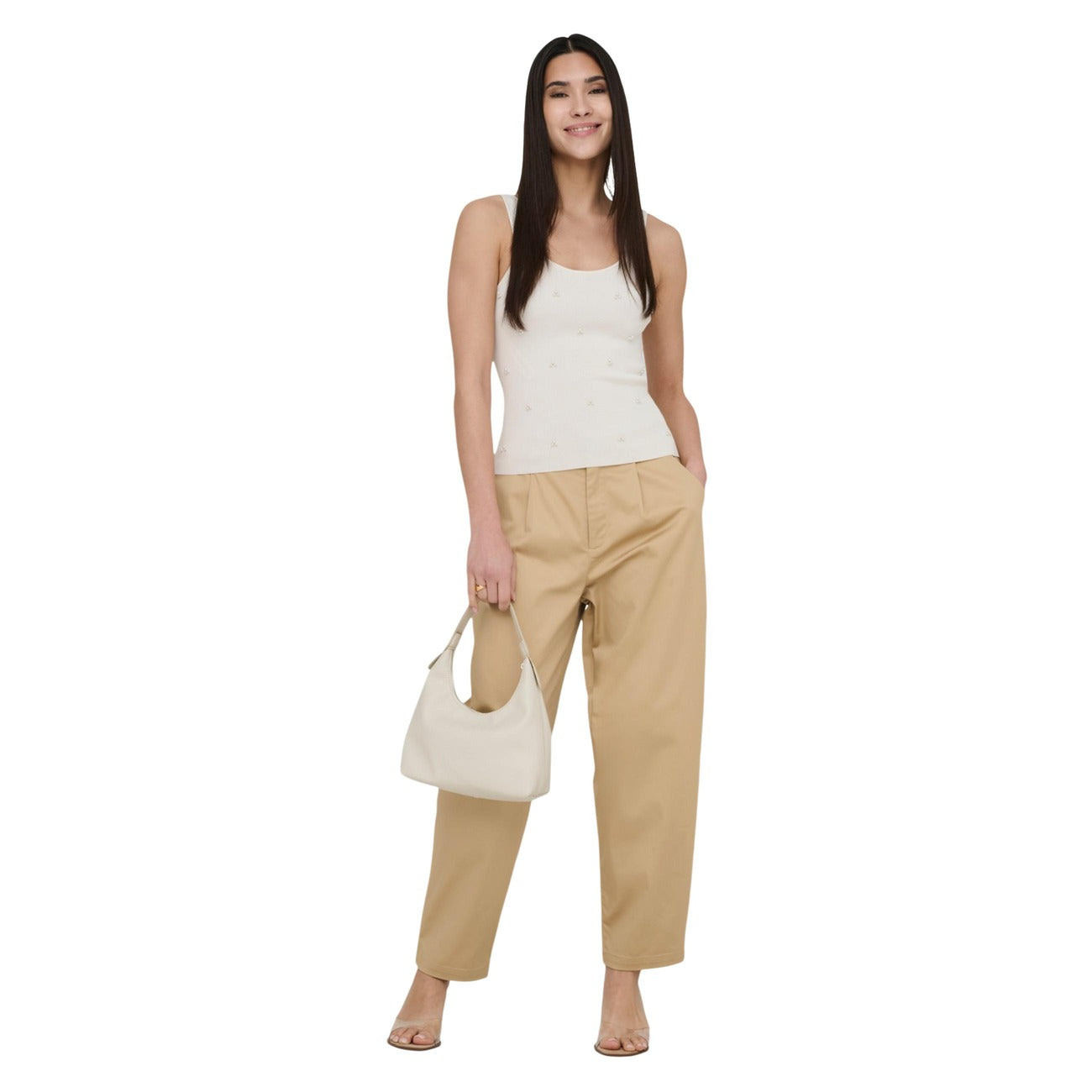 Only Broek Dames Beige Beige