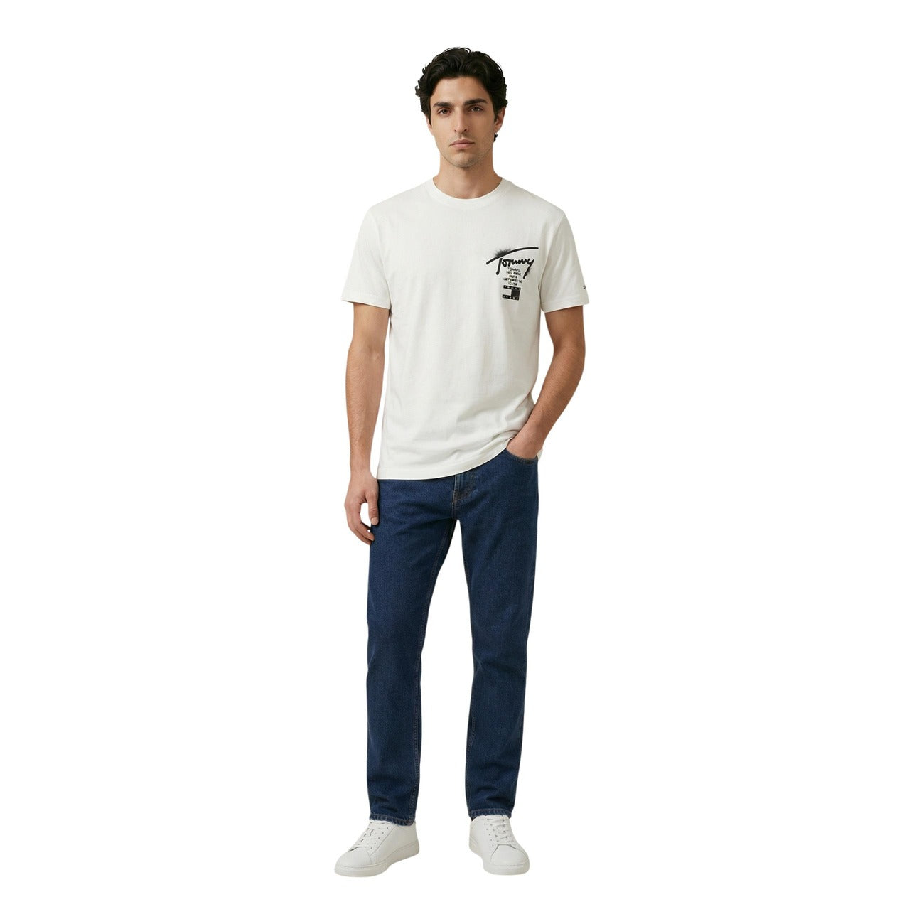 Tommy Hilfiger Jeans T-Shirt Herren Weiß Weiß