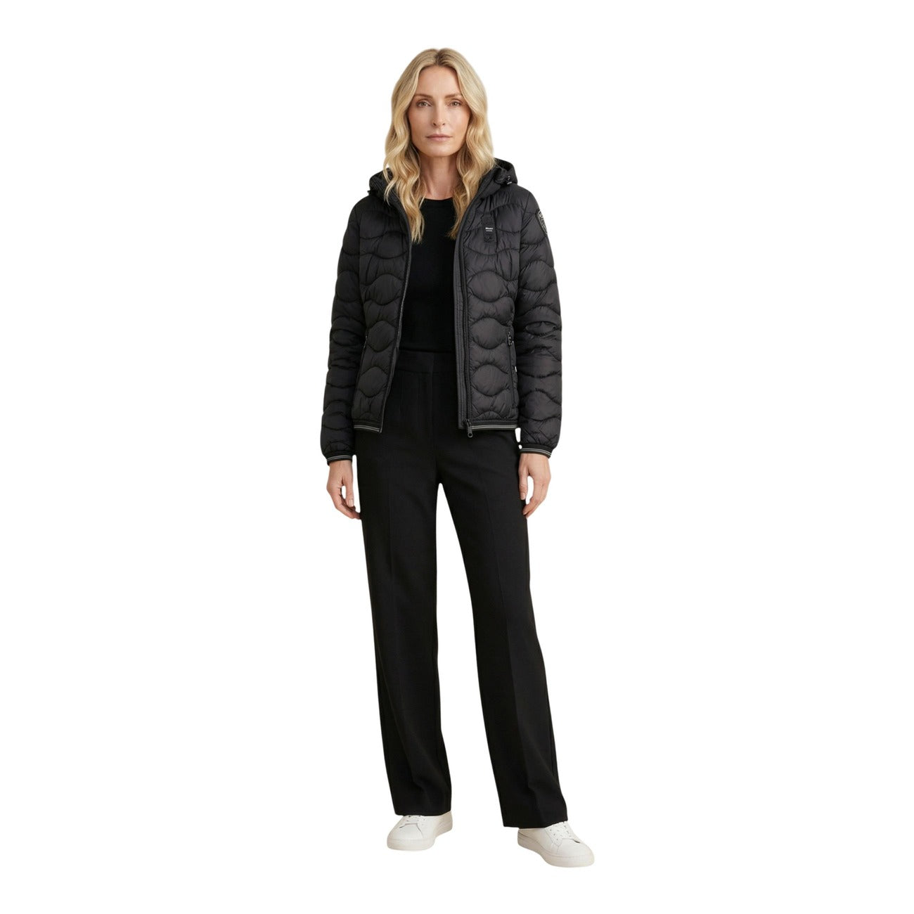Blauer Windjack Damen Schwarz