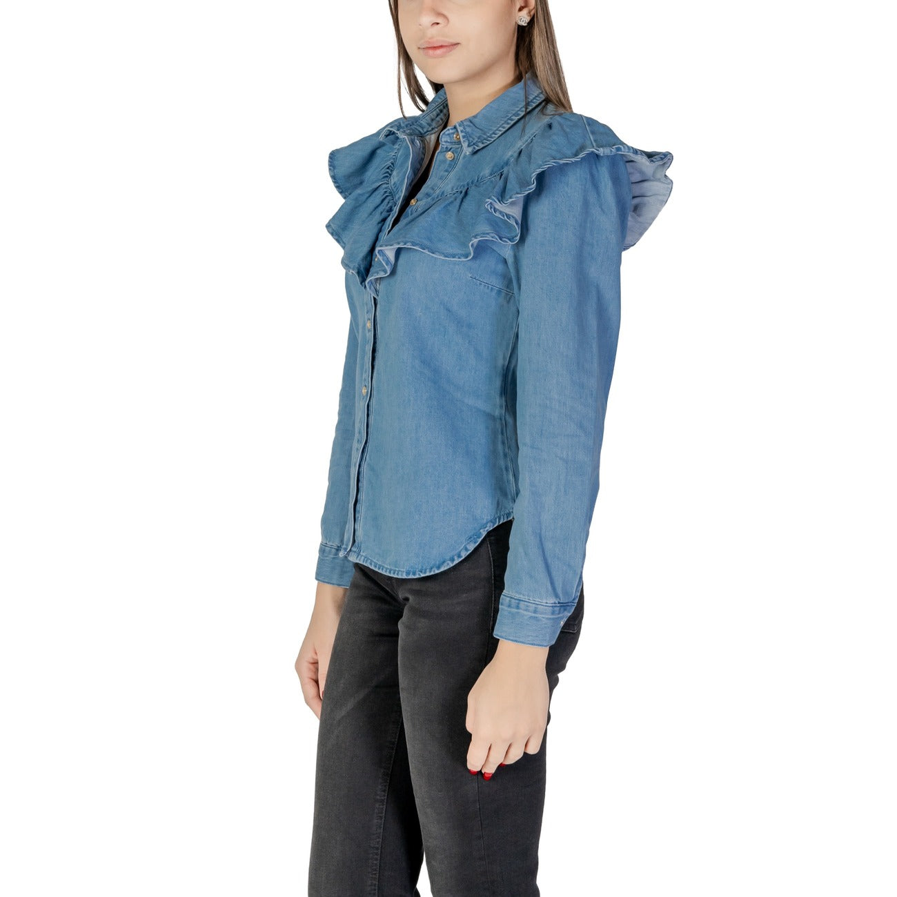 Only Shirt Dames Blauw #2380276