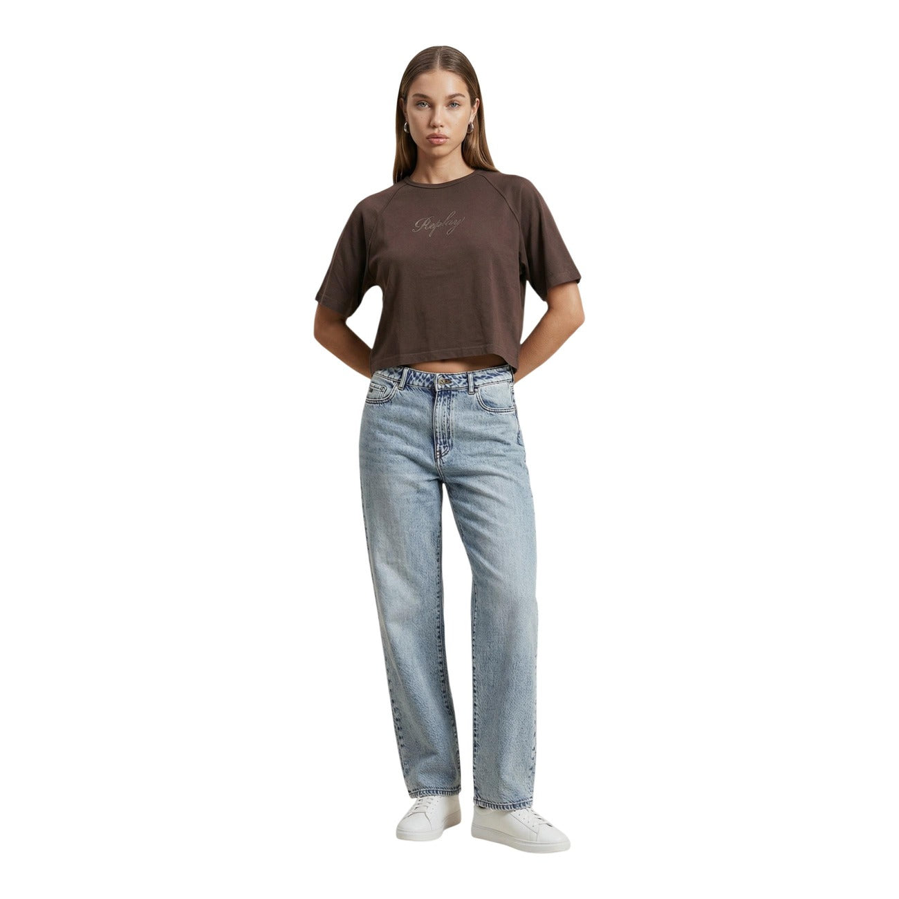 Replay T-shirt Dames Bruin