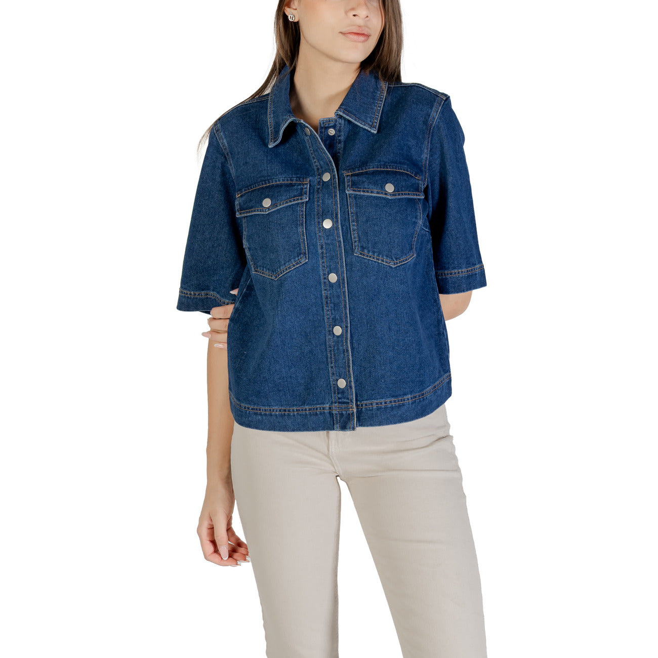 Only Shirt Dames Blauw Blauw #2426371