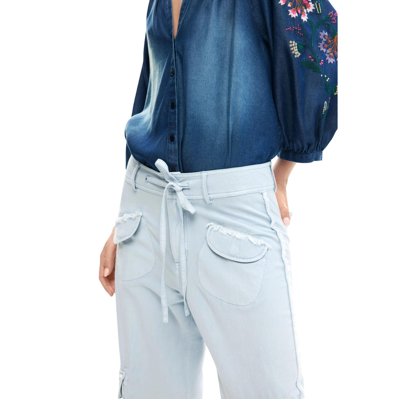 Desigual Hose Damen Hellblau