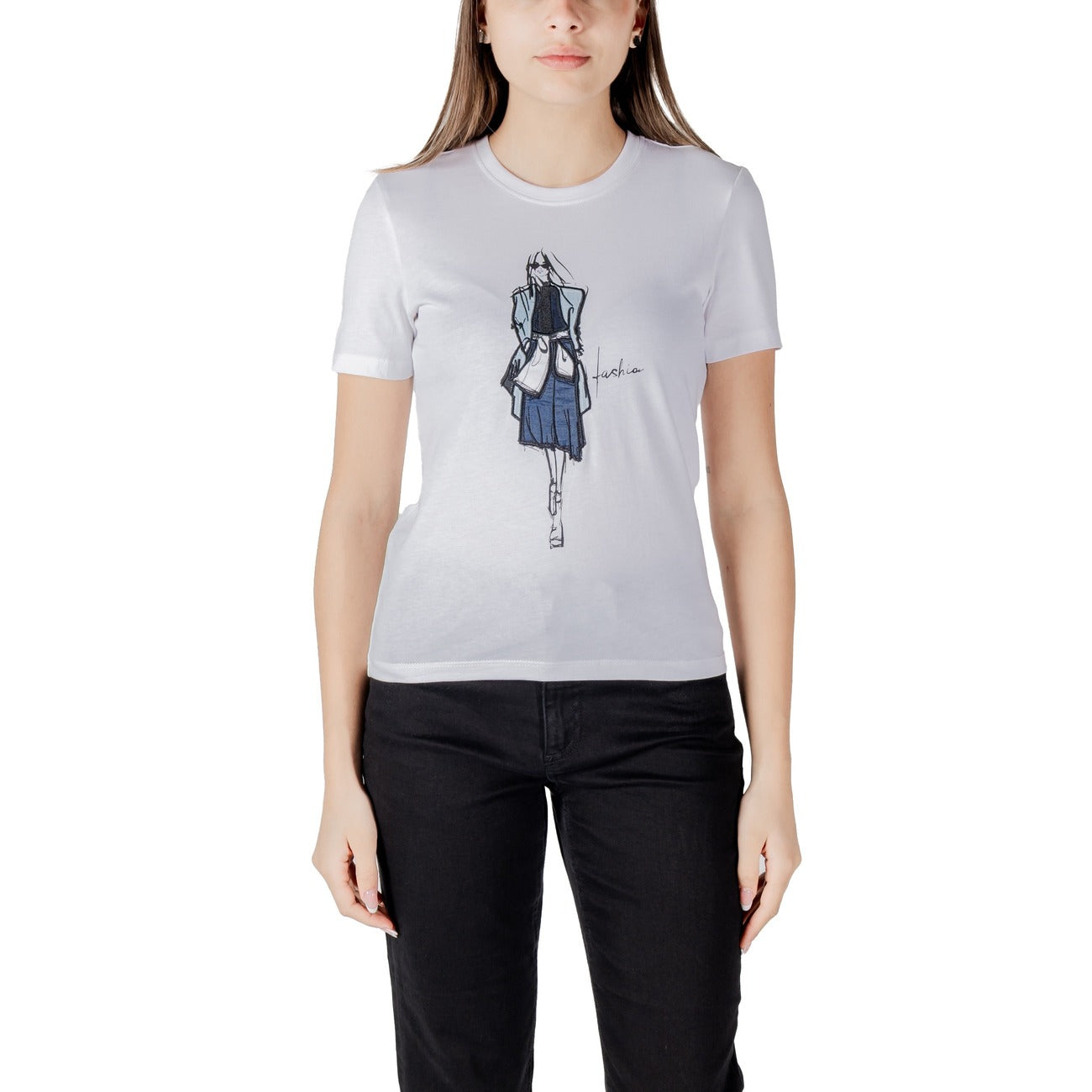 Only T-shirt Dames Wit #2425710