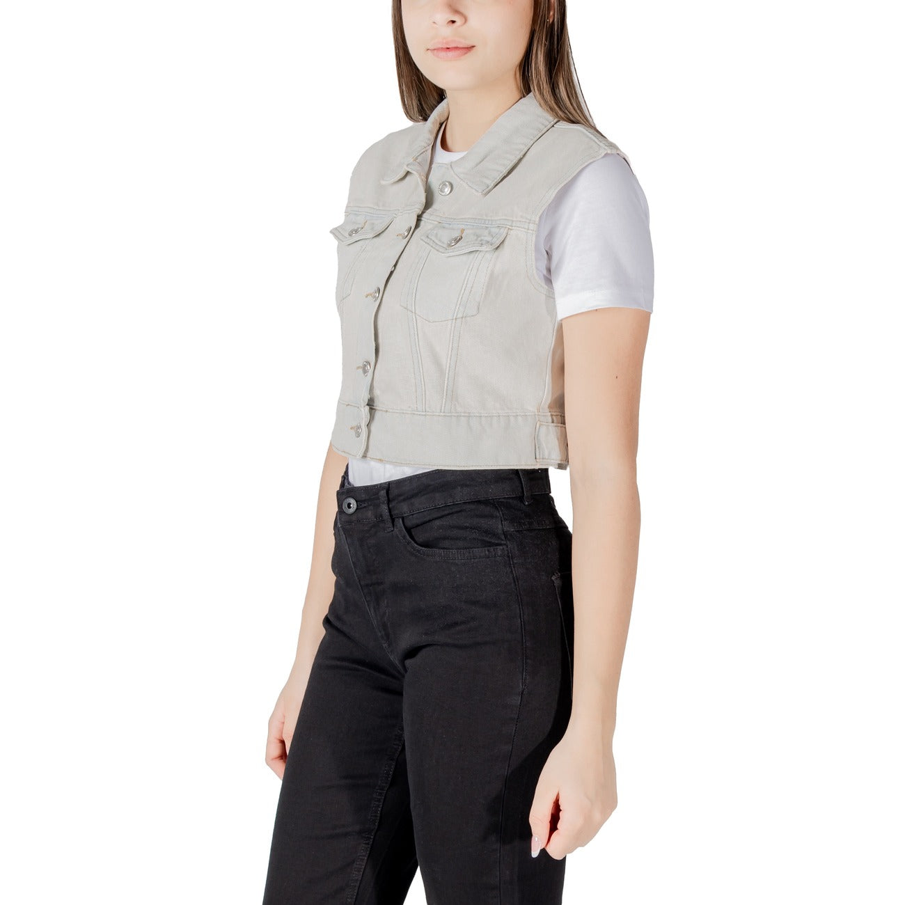 Only Gilet Dames Beige #2417385